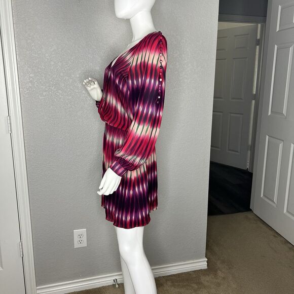 Parker Womens Sz S Dress Silk Mini Blouson Colorful * Tiny Flaw - Picture 3 of 8